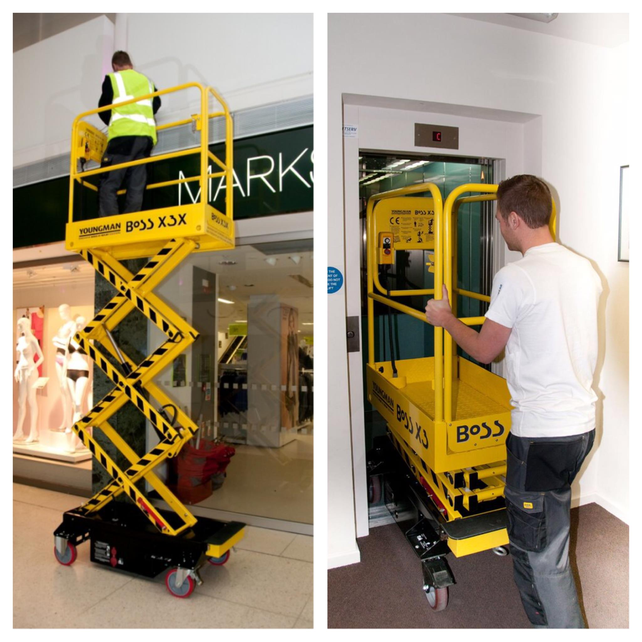 Boss X3 Push Along Scissor Lift (4.55m Working Height) Tower Hire Bristol